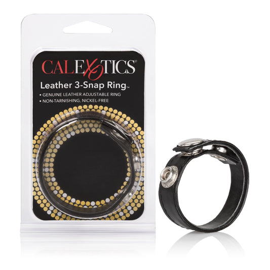 Leather Black 3-Snap Ring SE1411032