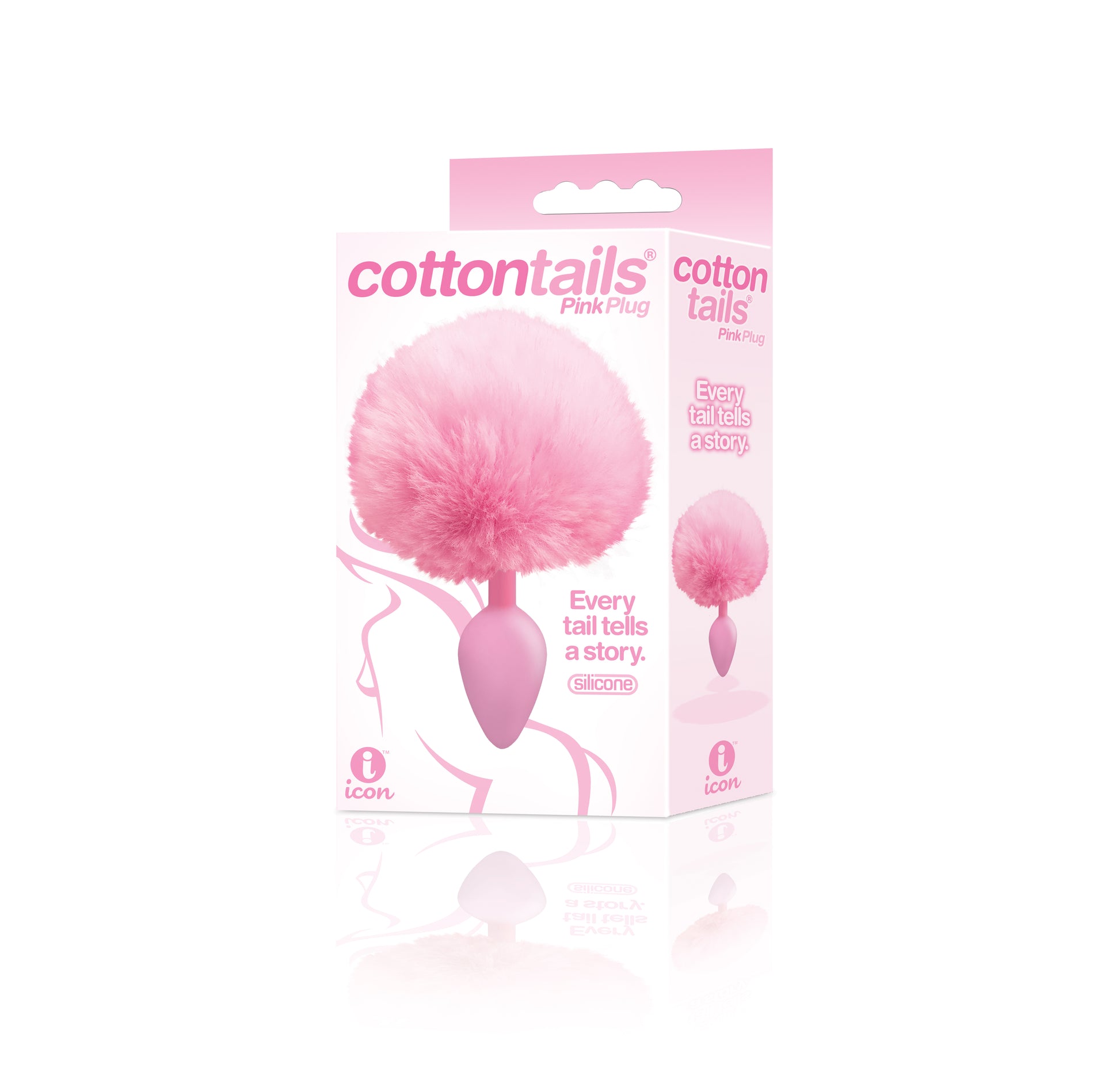 The 9's Cottontails Silicone Bunny Tail Butt Plug  - Pink ICB2641-2