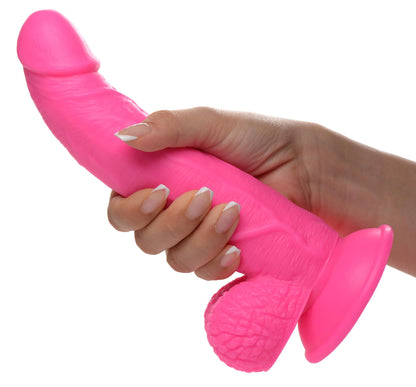 Pop Pecker 7.5 Inch Dildo With Balls - Pink POPP-AG767-PNK