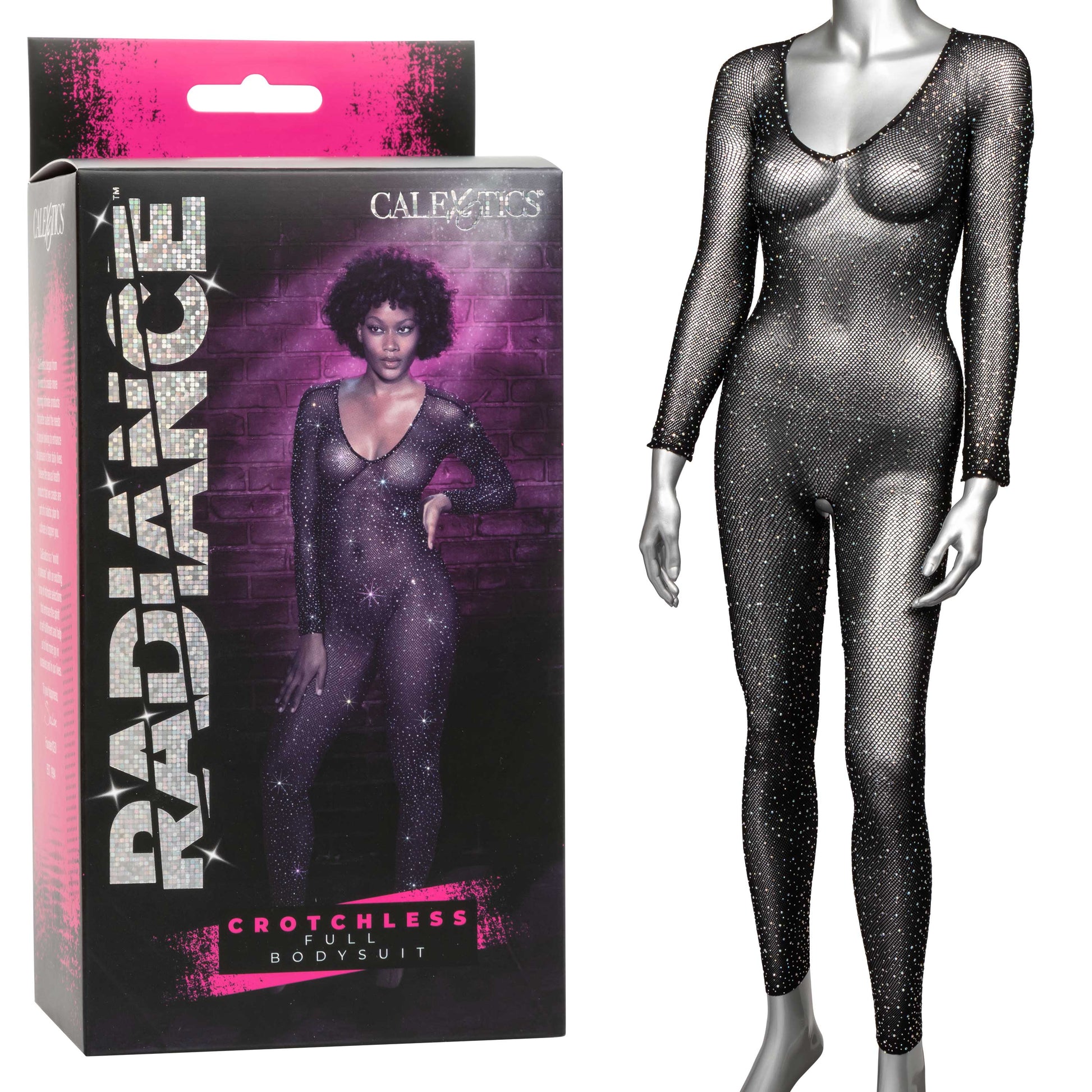 Radiance Crotchless Full Body Suit - One Size -  Black SE3002353