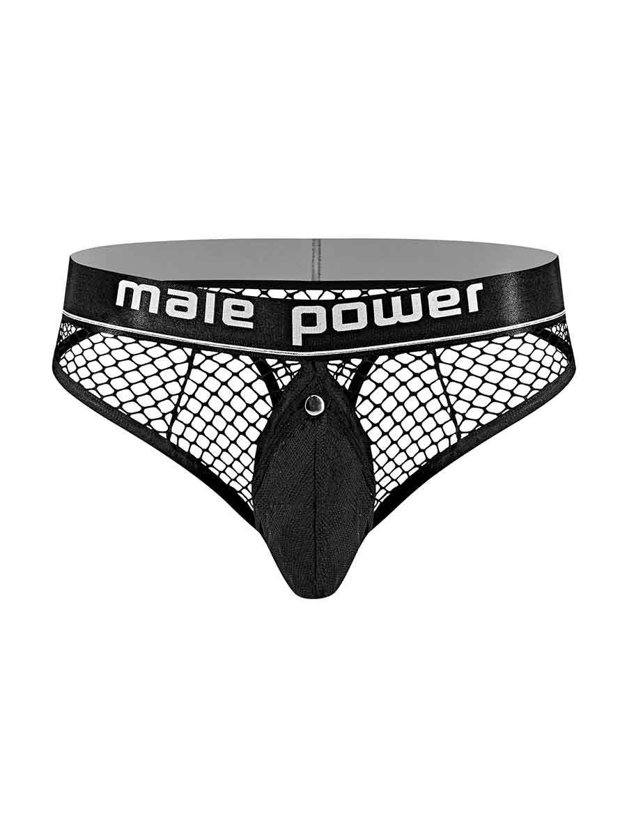 Cock Pit Net Cock Ring Thong - S/ M - Black MP-410260BKSM