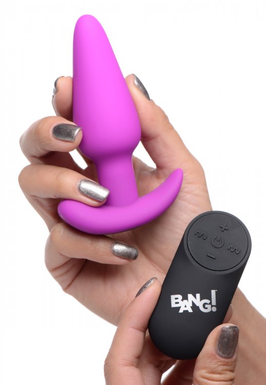 21x Silicone Butt Plug With Remote - Purple BNG-AG563-PUR