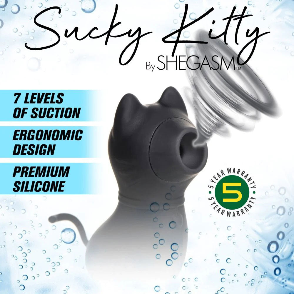 Sucky Kitty 7x Clitoral Stimulator - Black INM-AG960-BLK