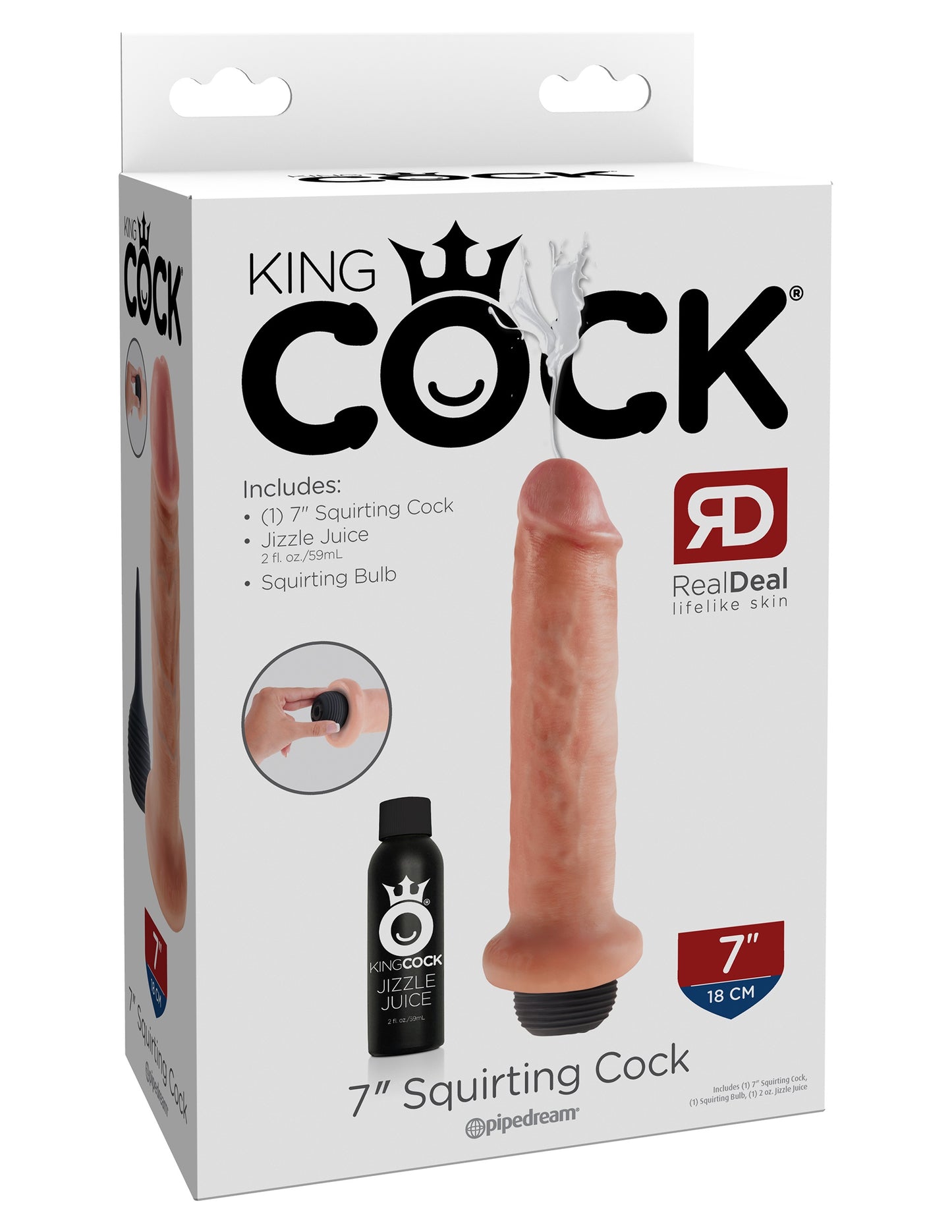 King Cock 7 Inch Squirting Cock - Flesh PD5607-21