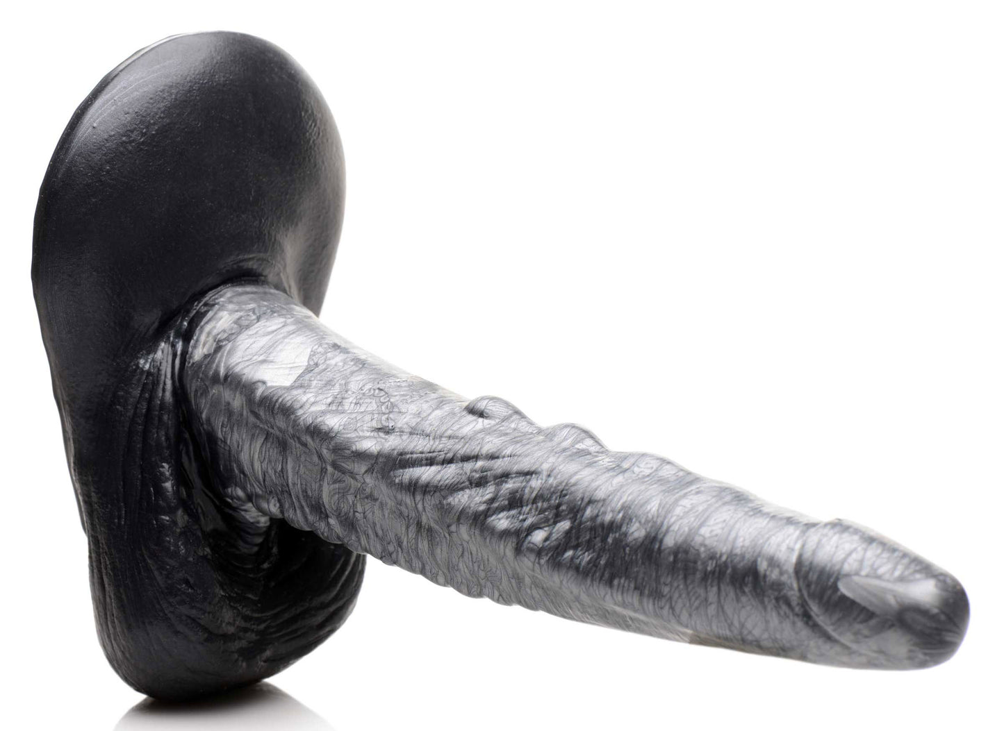 The Gargoyle Rock Hard Silicone Dildo -  Silver CC-AG875-SLV