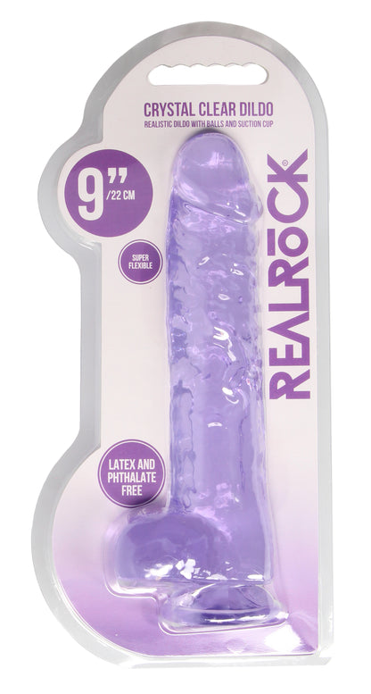 9 Inch Realistic Dildo With Balls - Purple SH-REA093PUR