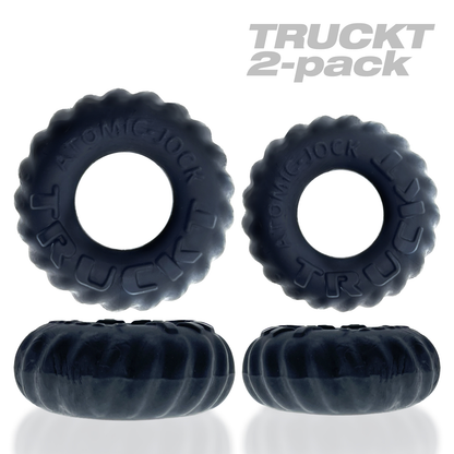 Truckt 2 Piece Cockring Set Atomic Jock - Night  Black OX-AJ-1049-NGT