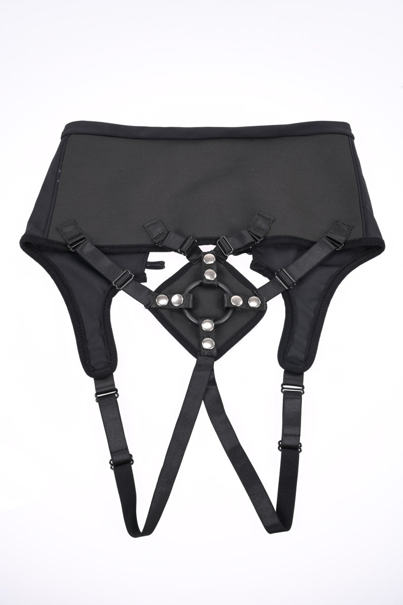 High Waisted Corset Strap on - Black SS31006