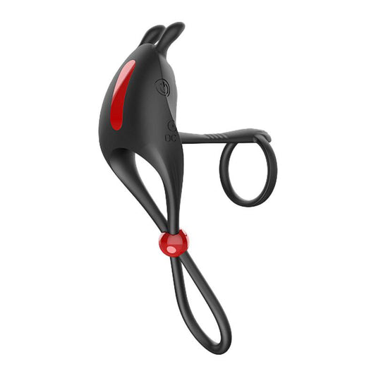 Cockpower Remote Control Cockring and Ball Cinch - Black