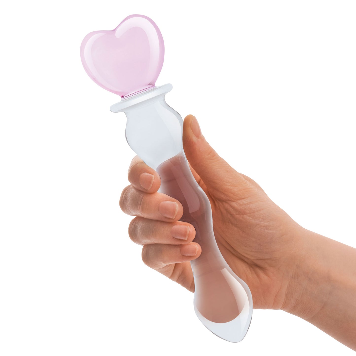 8 Inch Sweetheart Glass Dildo - Pink/clear GLAS-161