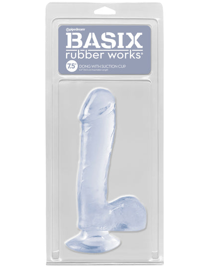 Basix Rubber Works - 7.5 Inch Dong With Suction Cup - Clear PD4221-20