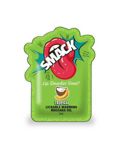 Smack Lickable Massage Oil, 3ml Pouch Display 36pc - Tropical