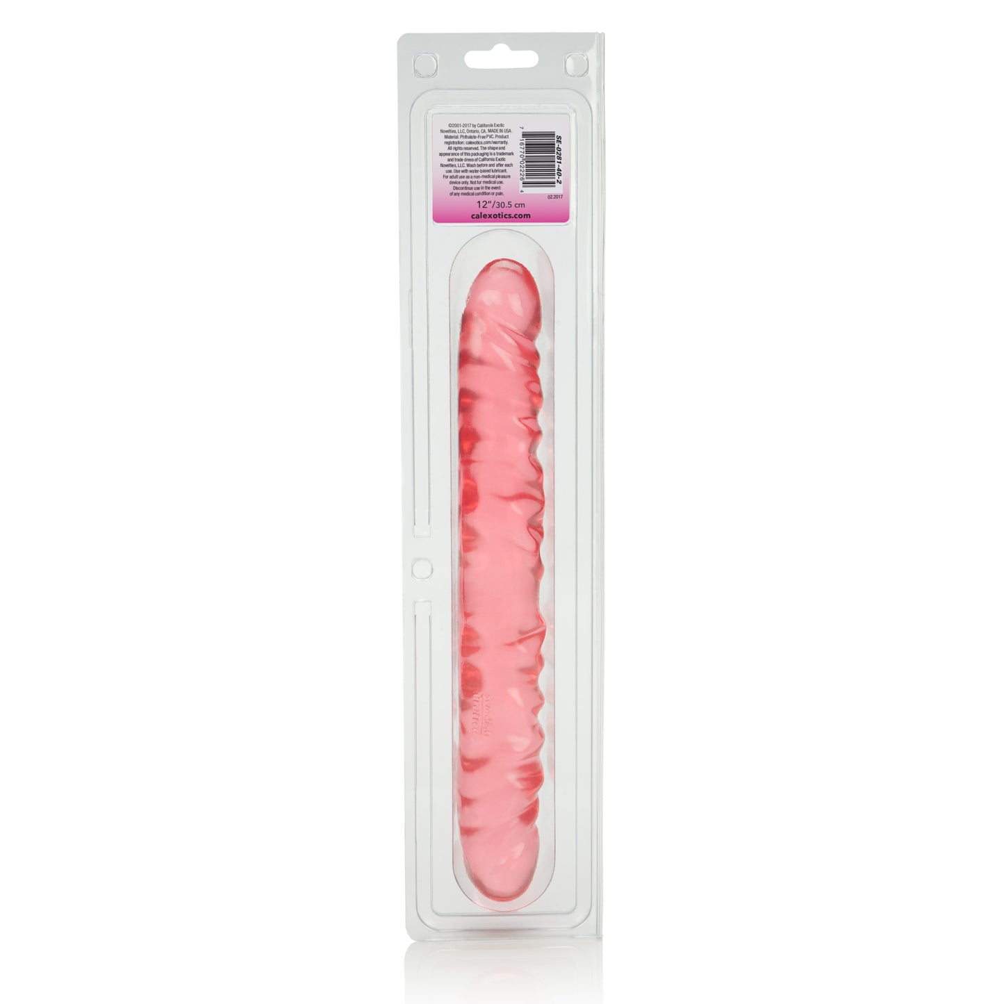 Translucence 12 Inches Veined Double Dong - Pink SE0281402