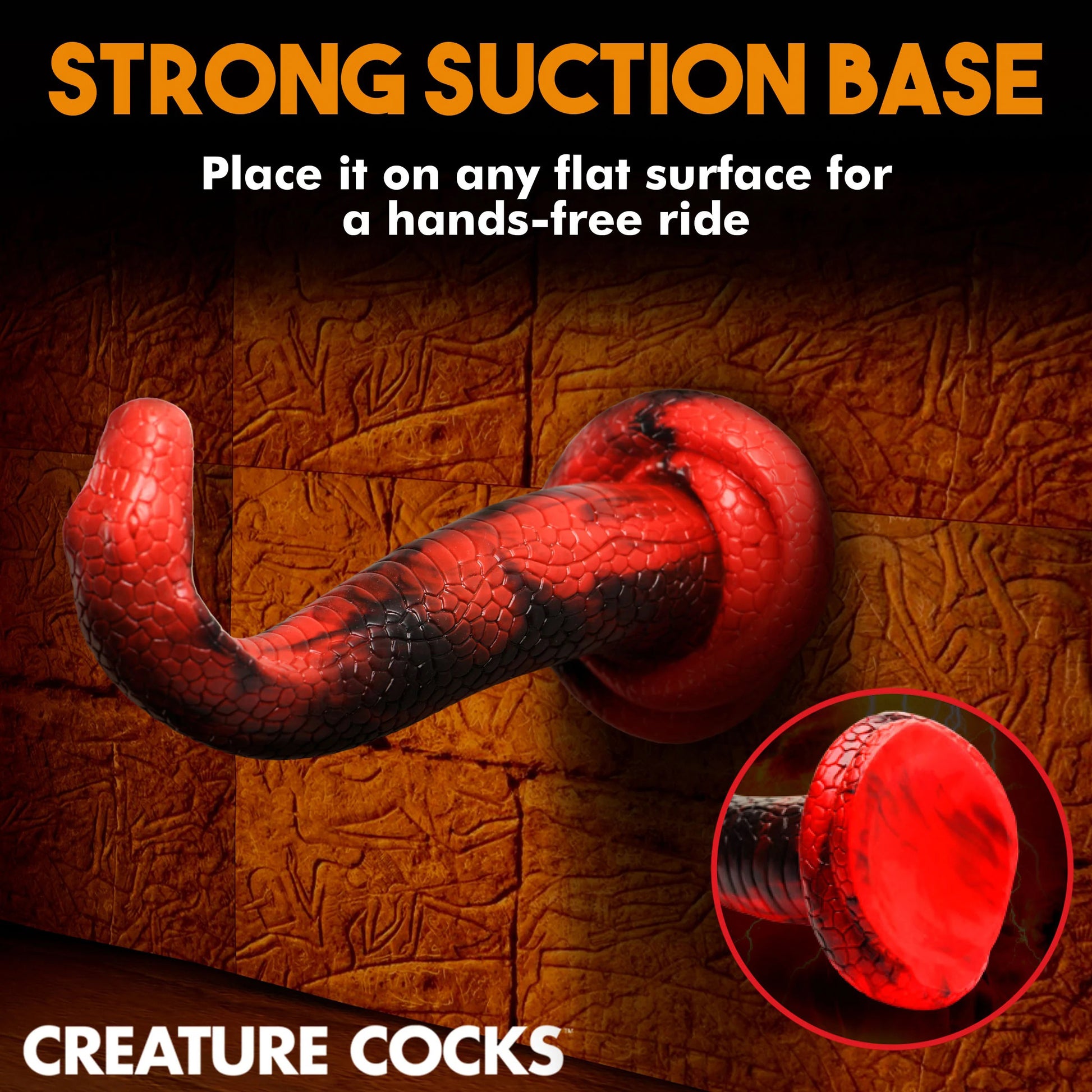 King Cobra King Cobra Silicone Dildo - Red CC-AH196