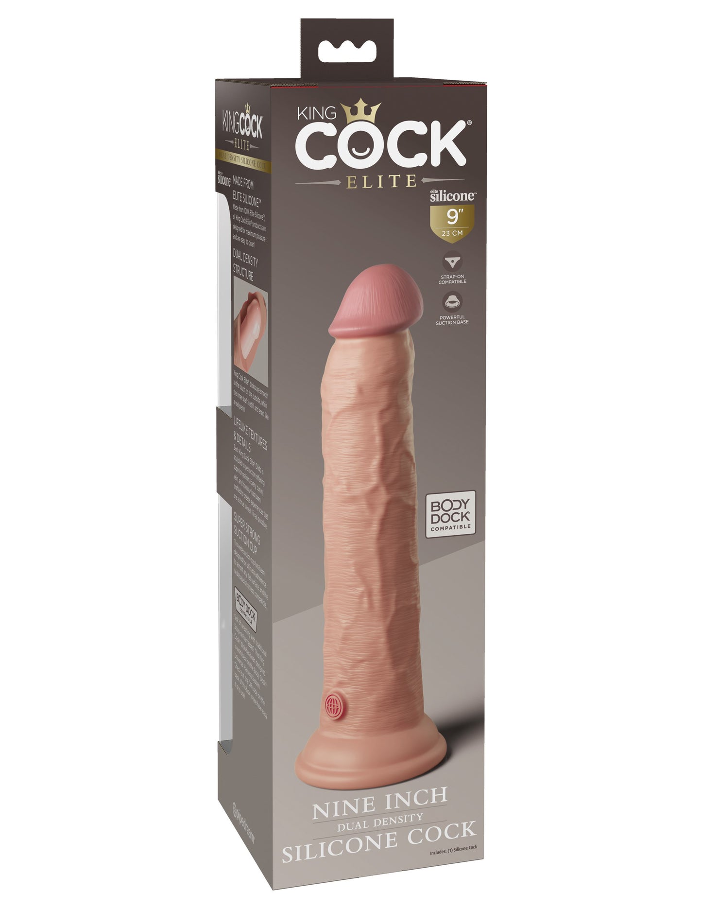King Cock Elite 9 Inch Silicone Dual Density  Cock - Light PD5773-21