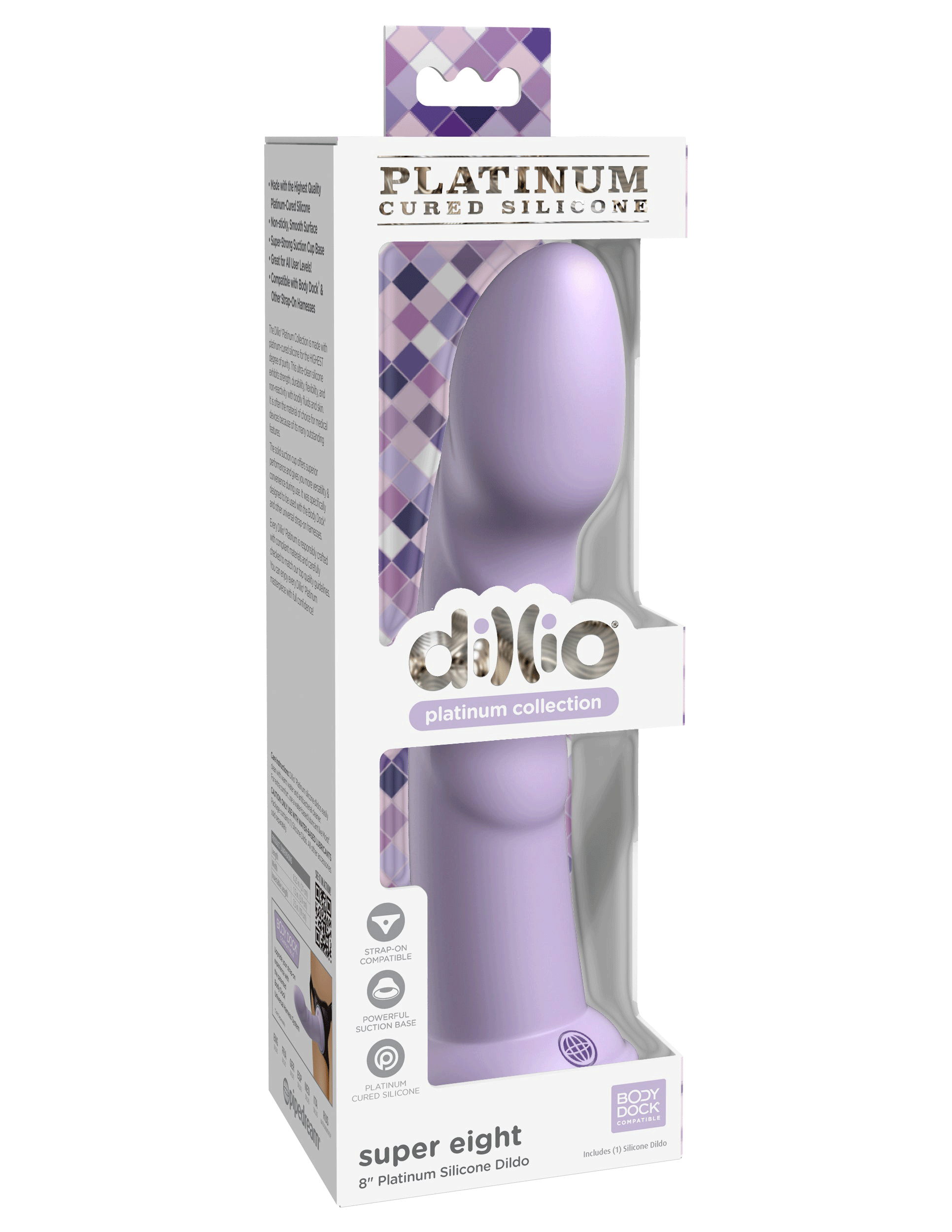 Dillio Platinum - Super Eight 8 Inch Dildo - Purple PD5388-12