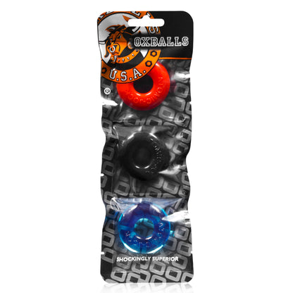 Ringer Cockring 3 Pack - Small - Multicolor OX-1324-MULTI