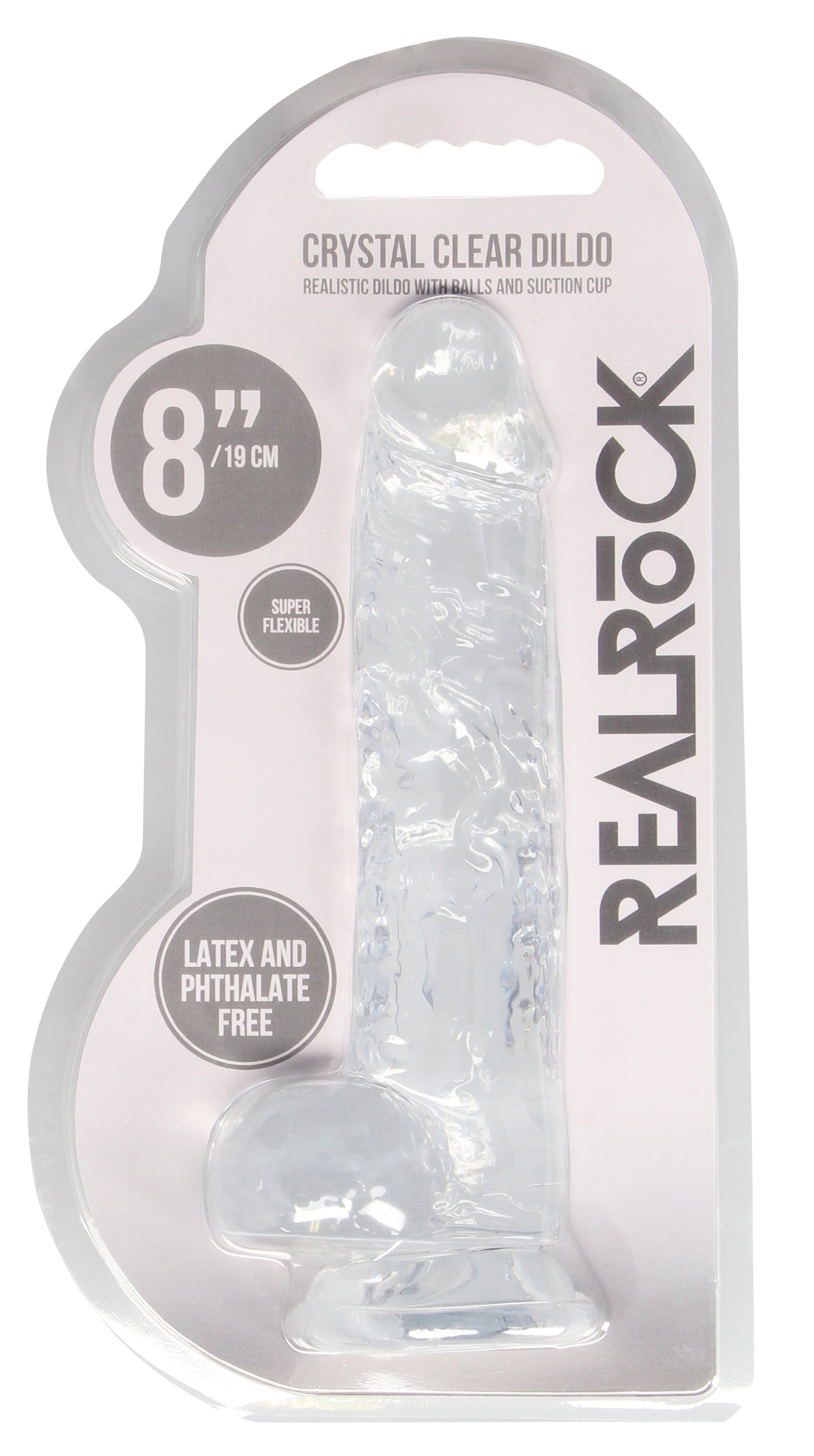 8 Inch Realistic Dildo With Balls - Translucent SH-REA092TRA