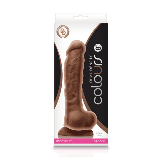 Colours - Dual Density - 8 Inch Dildo - Brown NSN-0403-22