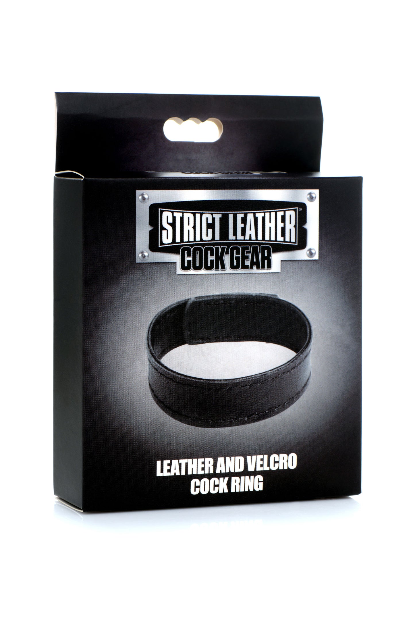 Leather and Velcro Cock Ring - Black STR-AG846-BLK