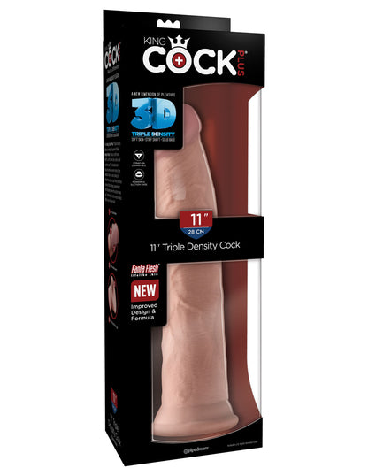 King Cock Plus Triple Density 11 Inch Cock - Flesh PD5727-21