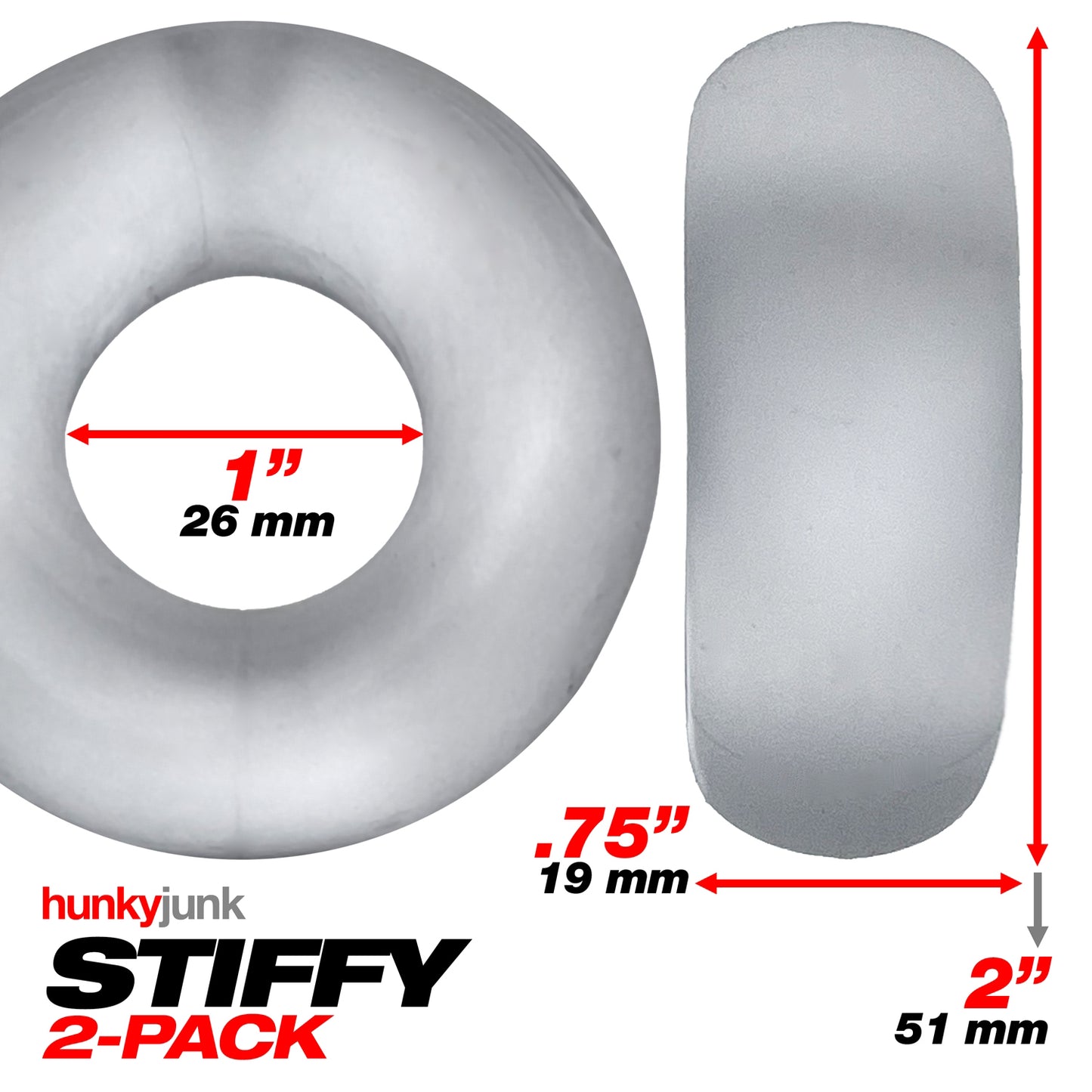 Stiffy 2-Pack Bulge-Rings - Clear Ice OX-HUJ126-CLIC