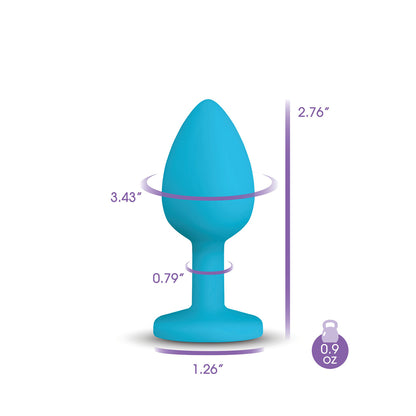 Gemma Clear Iridescent Gem Teal Silicone Plug - S