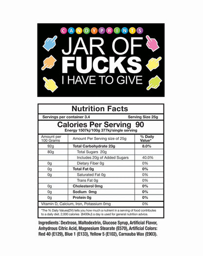 Jar of Fucks I Have to Give  2lb Tart Candy