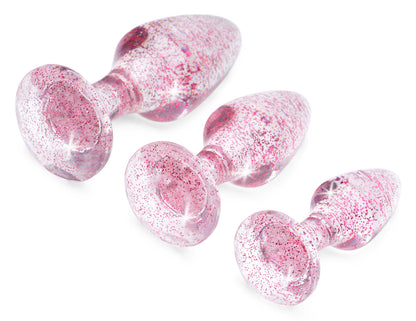 Glitter Gem Anal Plug Set - Pink BTYS-AG587-PNK