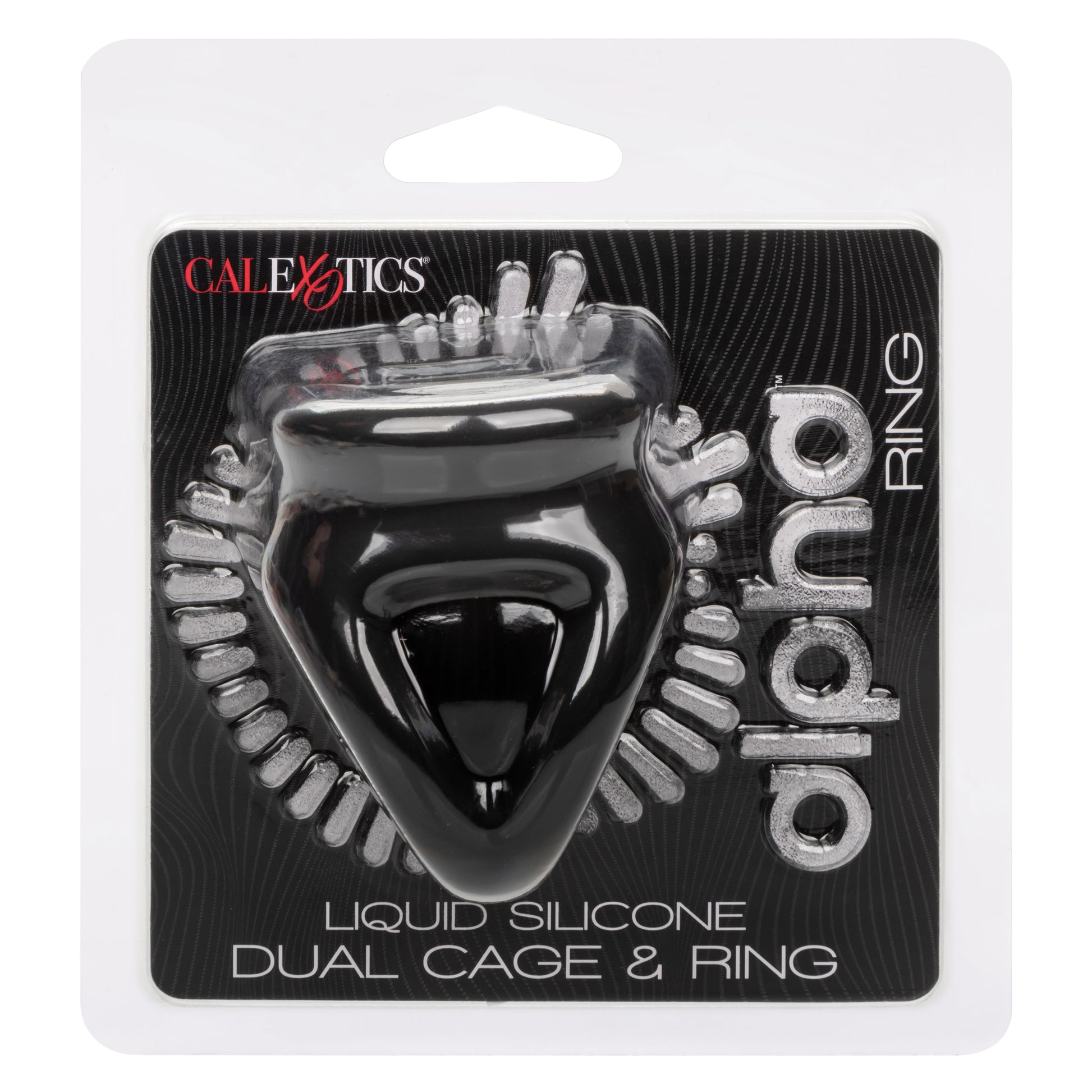 Alpha Liquid Silicone Dual Cage and Ring - Black Ring - Black SE1492372