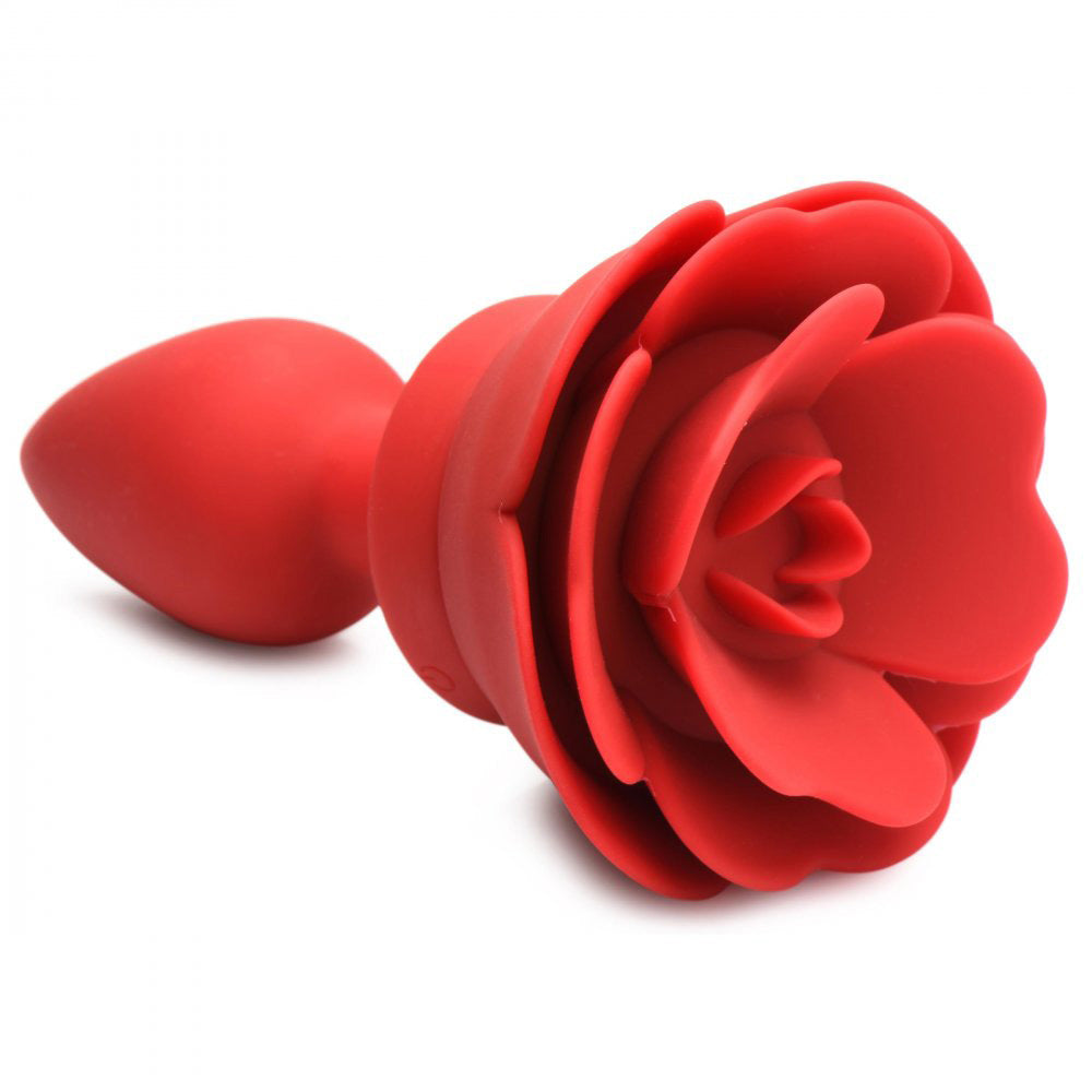 28x Silicone Vibrating Rose Anal Plug With Remote  - Small BTYS-AG988-SML