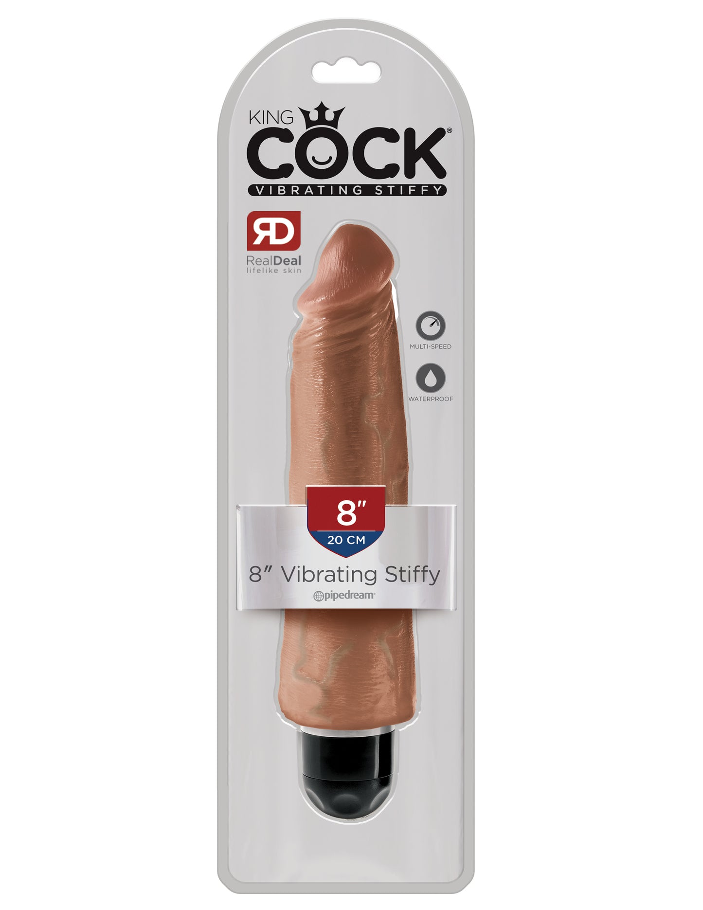 King Cock 8 Inch Vibrating Stiffy - Tan PD5523-22