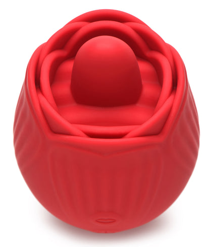 Bloomgasm - French Rose Licking and Vibrating  Stimulator - Red INM-AH037