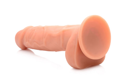 Power Pecker 7 Inch Silicone Dildo With Balls - Flesh SU-AG371FLSH