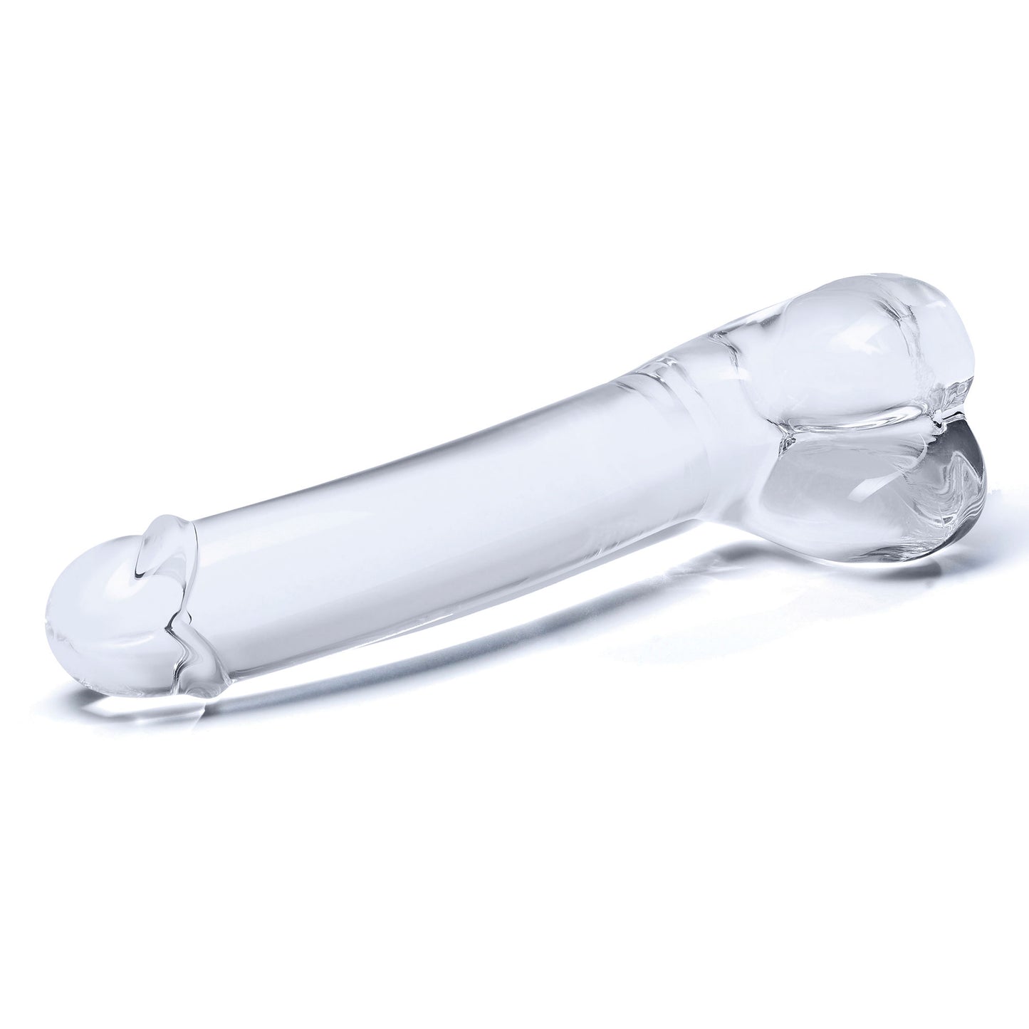 7 Inch Realistic Curved Glass G-Spot Dildo - Clear GLAS-153