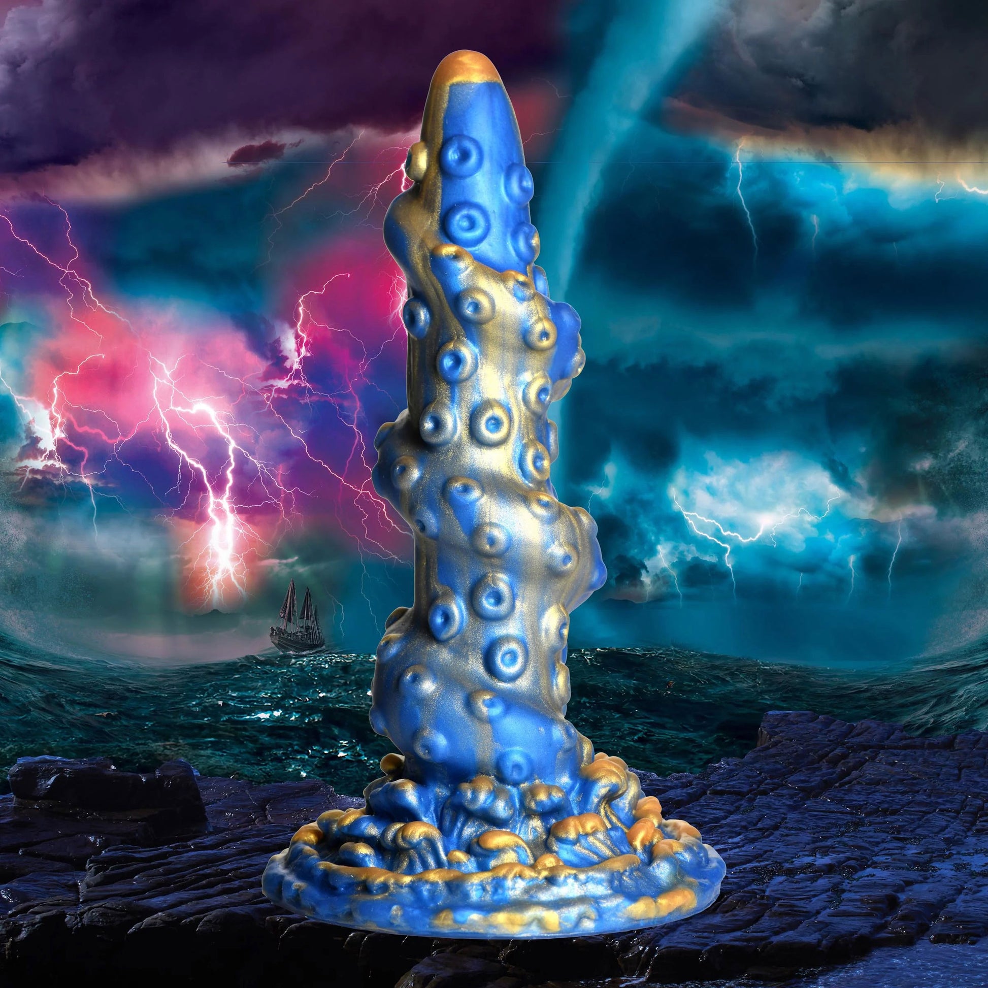 Lord Kraken Tentacled Silicone Dildo - Blue CC-AH108-BLU