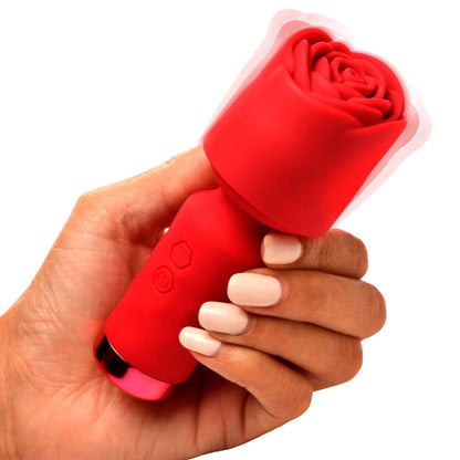 Pleasure Rose-Petite Mini Silicone Rose Wand - Red INM-AH339