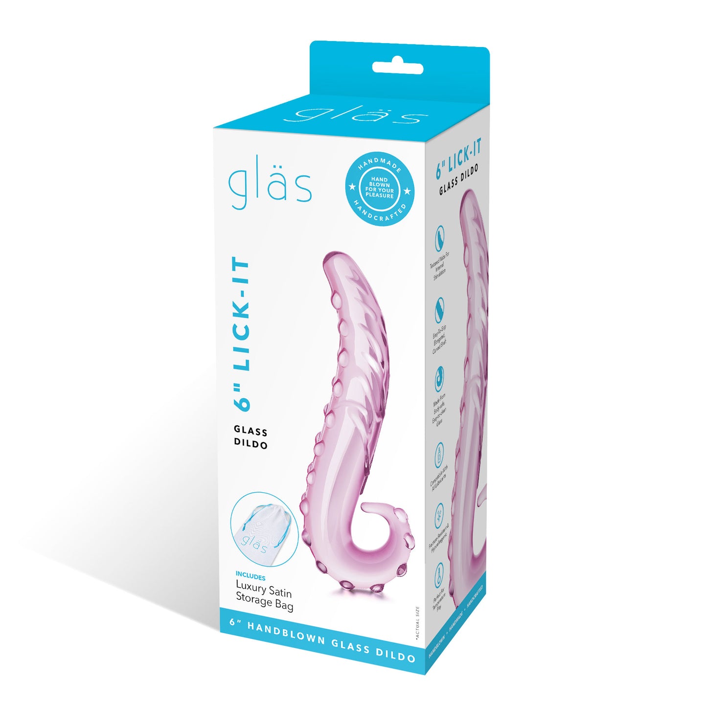 6 Inch Lick-It Glass Dildo GLAS-158