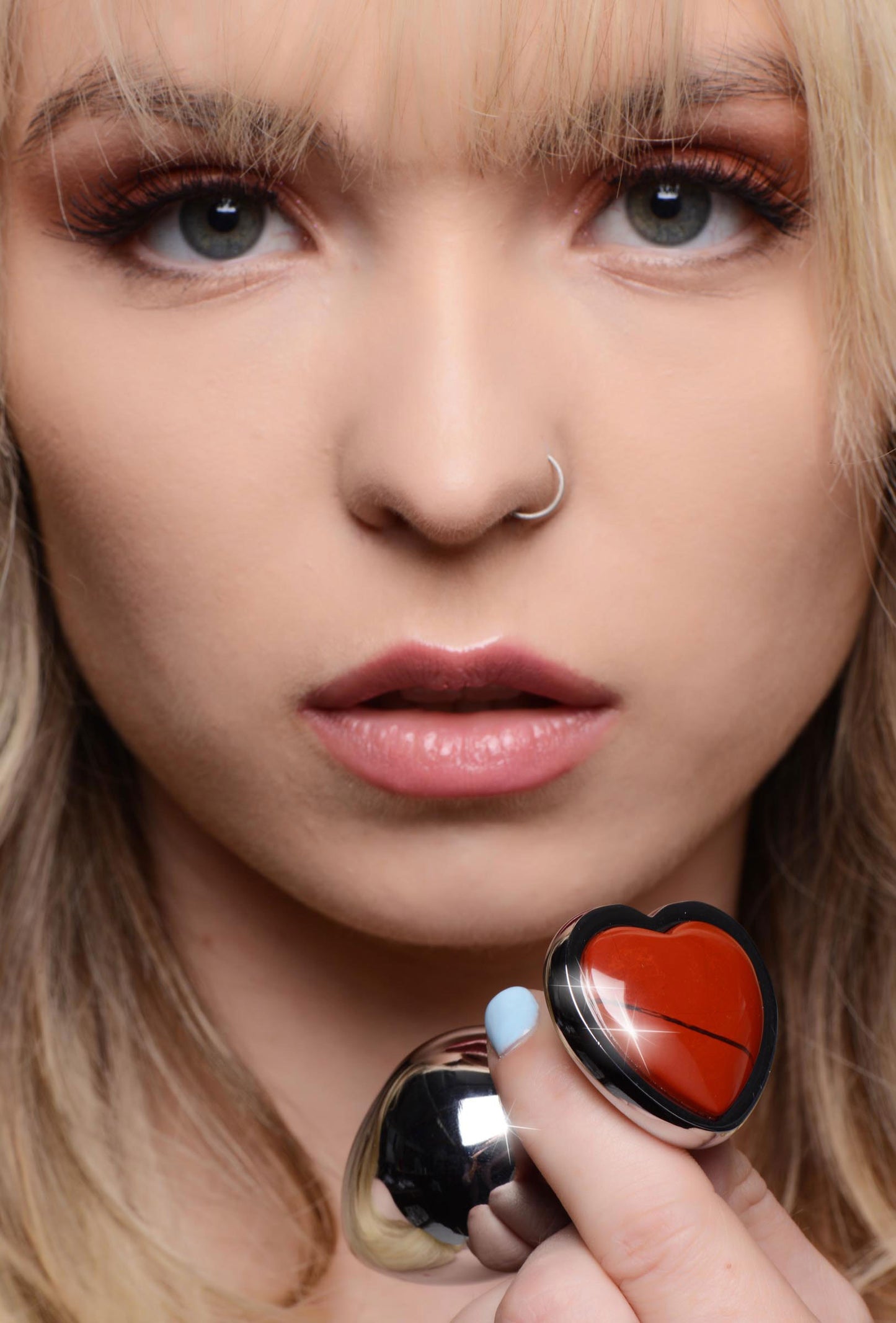 Red Jasper Heart Anal Plug - Medium BTYS-AG754-MED