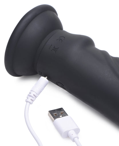 E-Stim and Vibrating Dildo With Remote - Black ZE-AG661