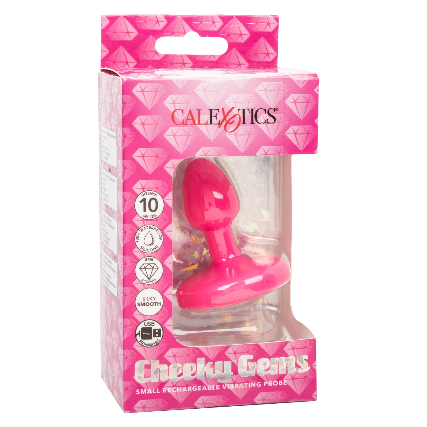 Cheeky Gems - Small Rechargeable Vibrating Probe - Vibrating Probe - Pink SE0443053