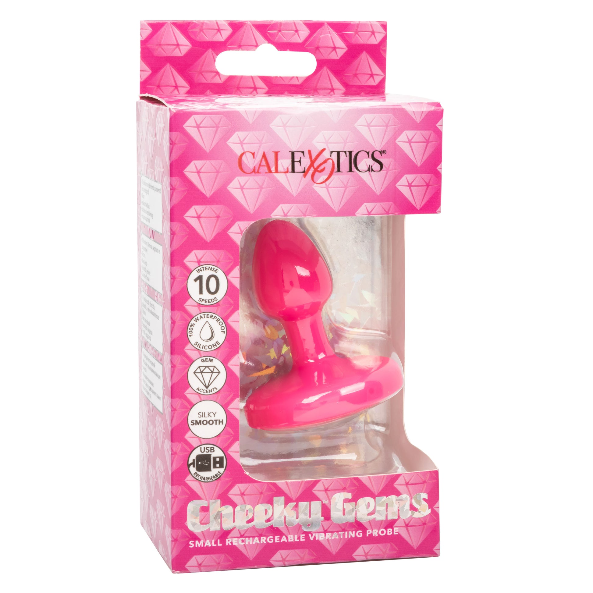Cheeky Gems - Small Rechargeable Vibrating Probe - Vibrating Probe - Pink SE0443053