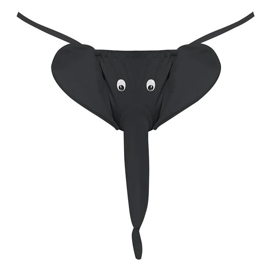 Squeaker Elephant G-String - One Size - Black