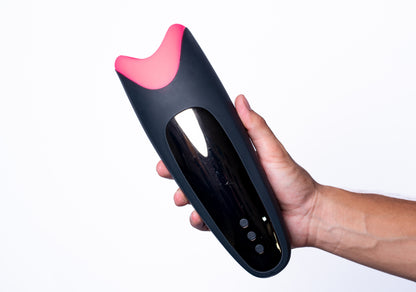 Piper USB Rechargeable Multi Function Masturbator With Suction - Black/pink MTLM18-F01