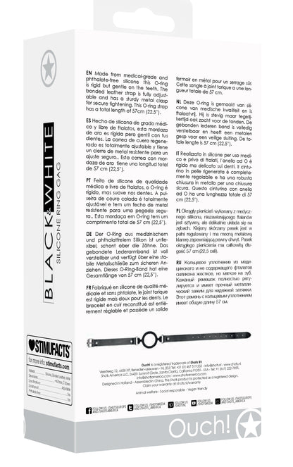 Silicone Ring Gag With Adjustable Bonded Leather  Staps - Black OU-OU679BLK