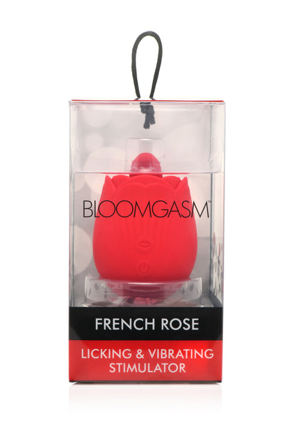 Bloomgasm - French Rose Licking and Vibrating  Stimulator - Red INM-AH037