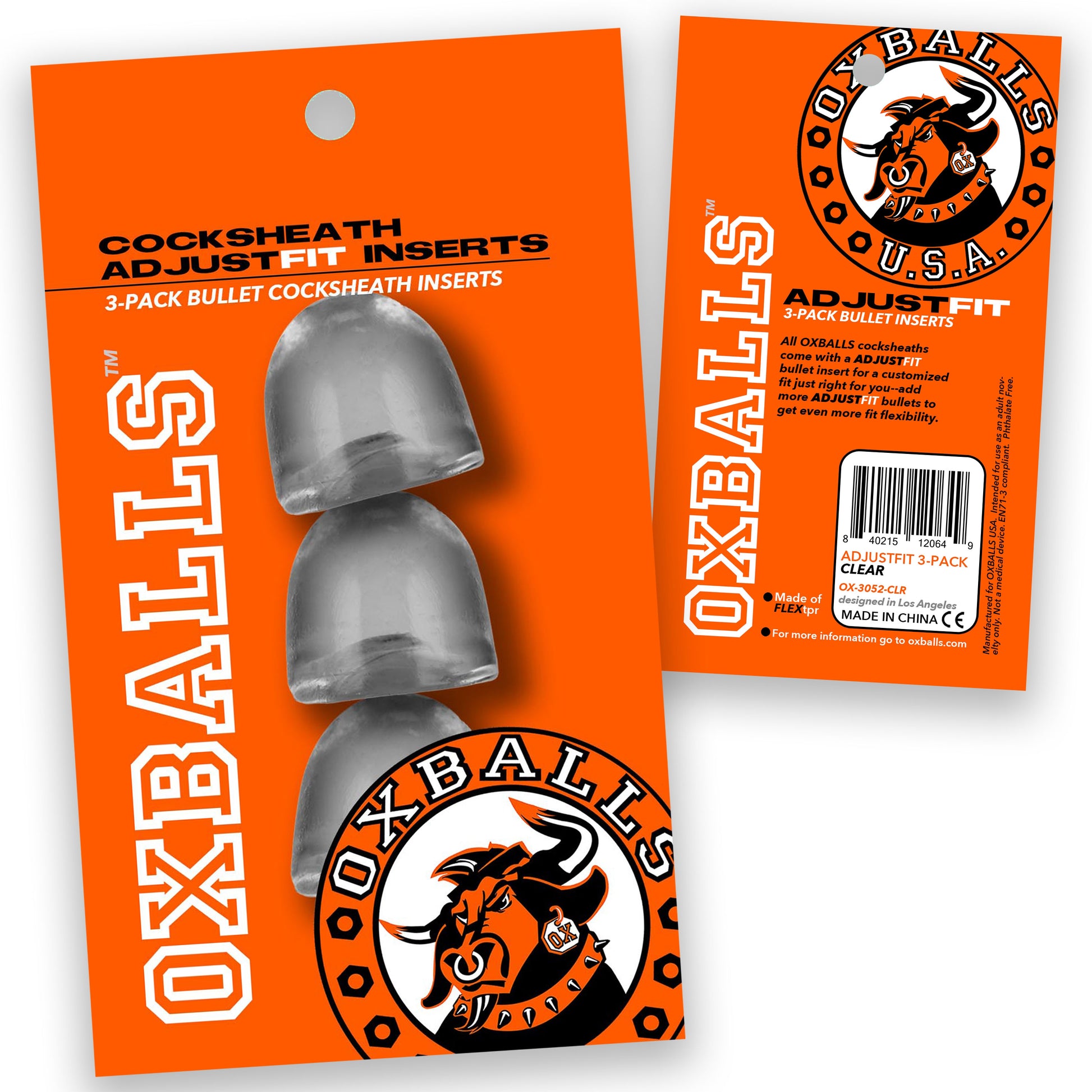 Cocksheath Adjustfit 3 Pack Bullet Inserts OX-3052-CLR