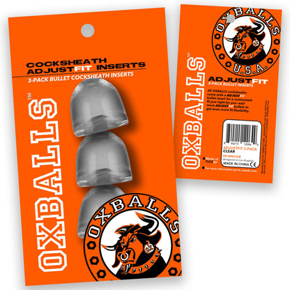 Cocksheath Adjustfit 3 Pack Bullet Inserts OX-3052-CLR