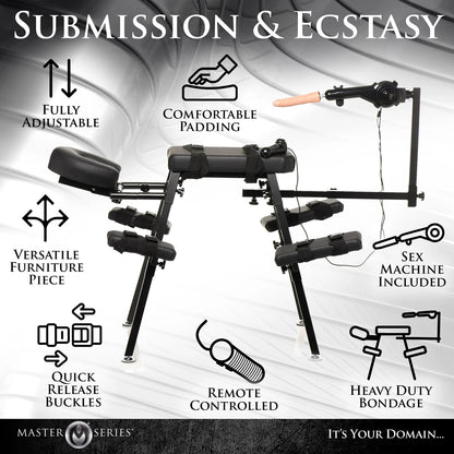 Obedience Bench With Sex Machine - Black MS-AH298