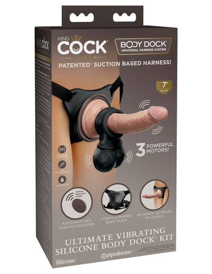 King Cock Elite Ultimate Vibrating Silicone Body  Dock Kit PD5785-21